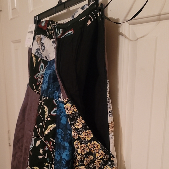 Anthropologie Strapless Dress in Blue, Black, and Brown - Picture 4 of 14